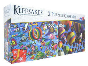 Set of 2 Keepsakes 500 Piece Jigsaw Puzzles | Balloons / Kites