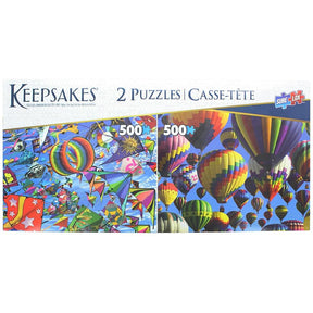 Set of 2 Keepsakes 500 Piece Jigsaw Puzzles | Balloons / Kites