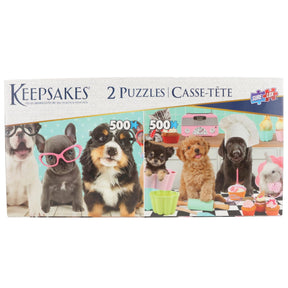 Set of 2 Keepsakes 500 Piece Jigsaw Puzzles | Dogs Having Fun