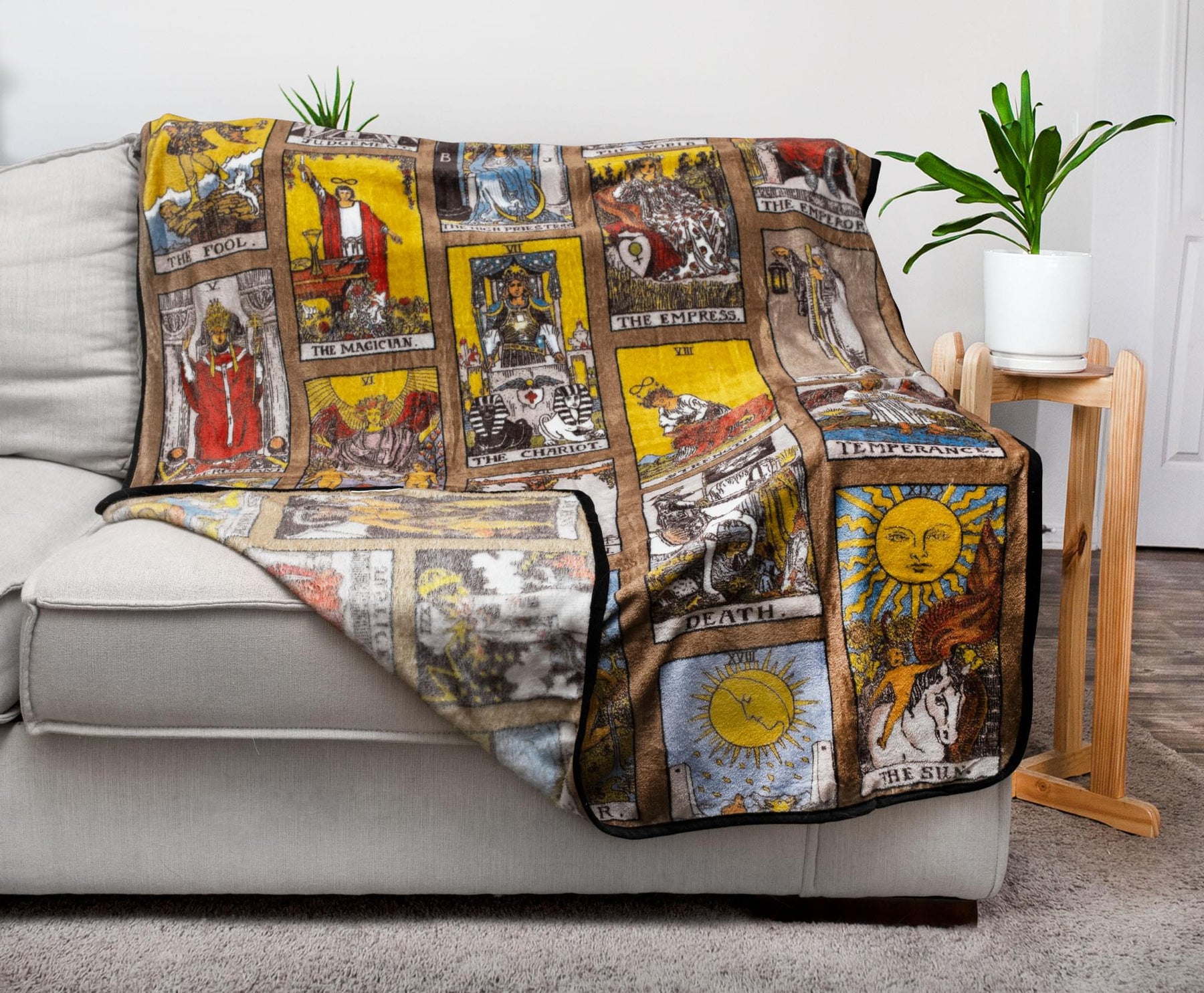 Tarot Card Collage 45 x 60 Inch Fleece Throw Blanket