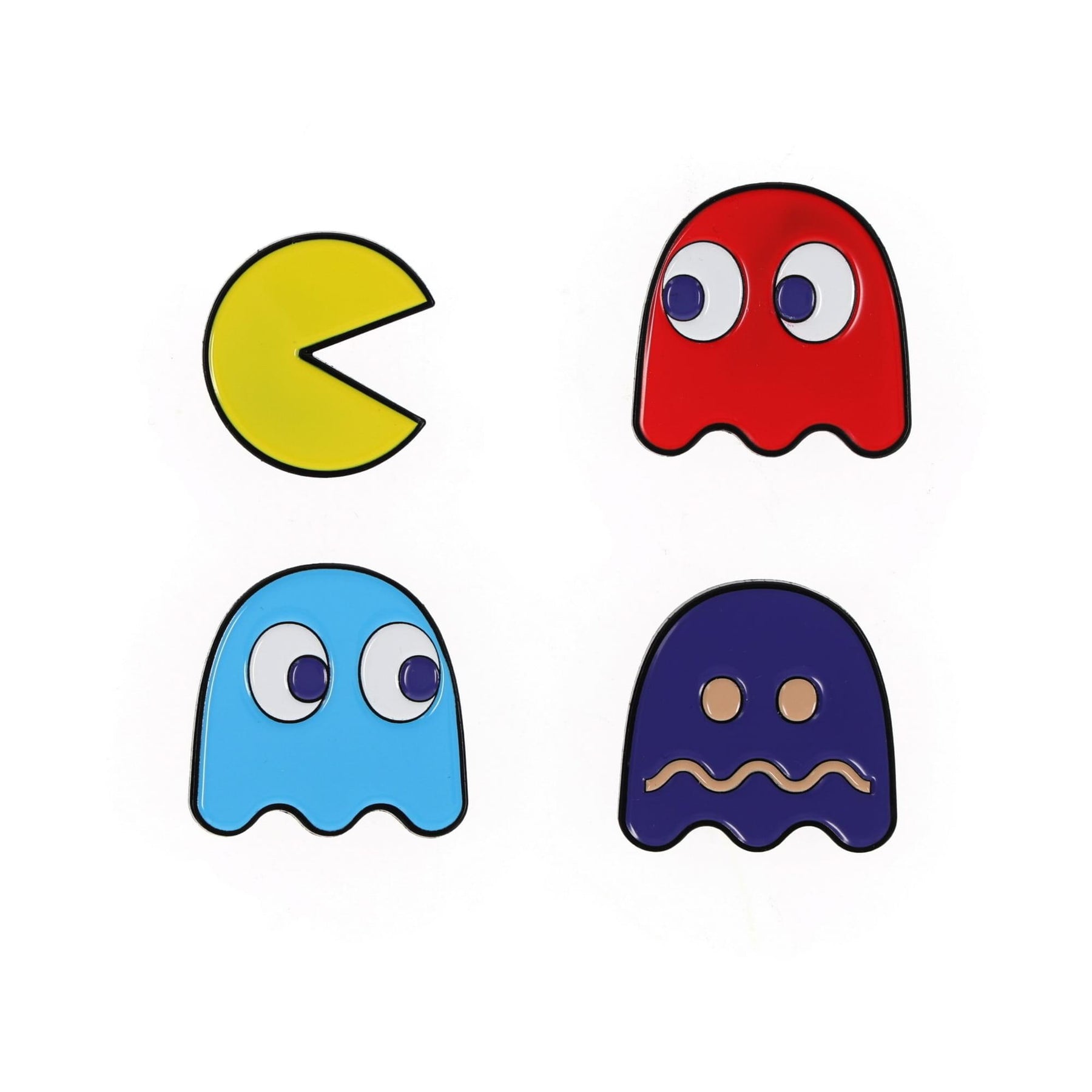 Pac-Man Classic Characters 4-Piece Enamel Pin Set | Toynk Exclusive