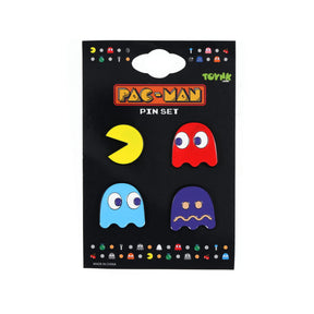 Pac-Man Classic Characters 4-Piece Enamel Pin Set | Toynk Exclusive