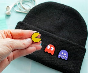 Pac-Man Classic Characters 4-Piece Enamel Pin Set | Toynk Exclusive