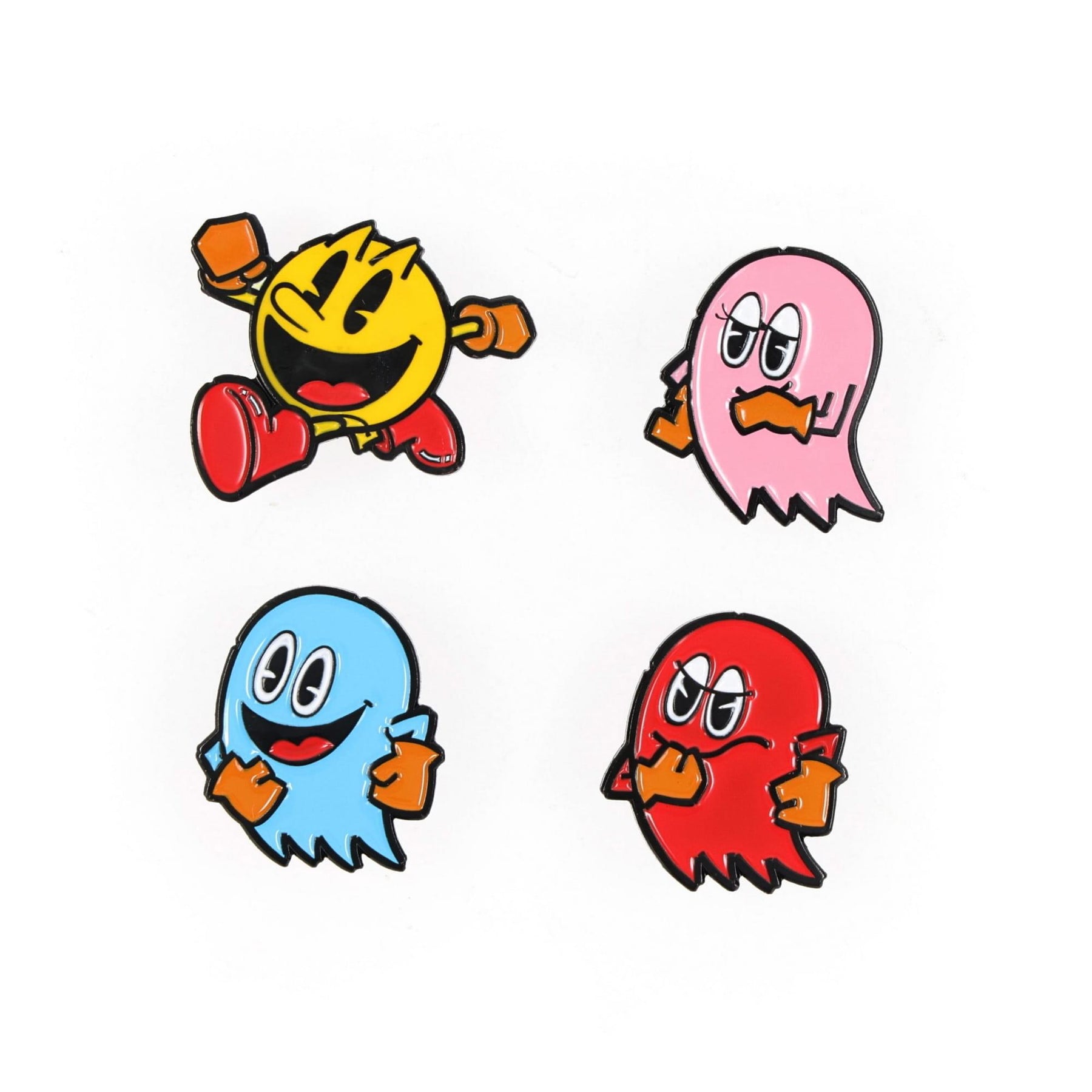 Pac-Man 3D Characters 4-Piece Enamel Pin Set | Toynk Exclusive