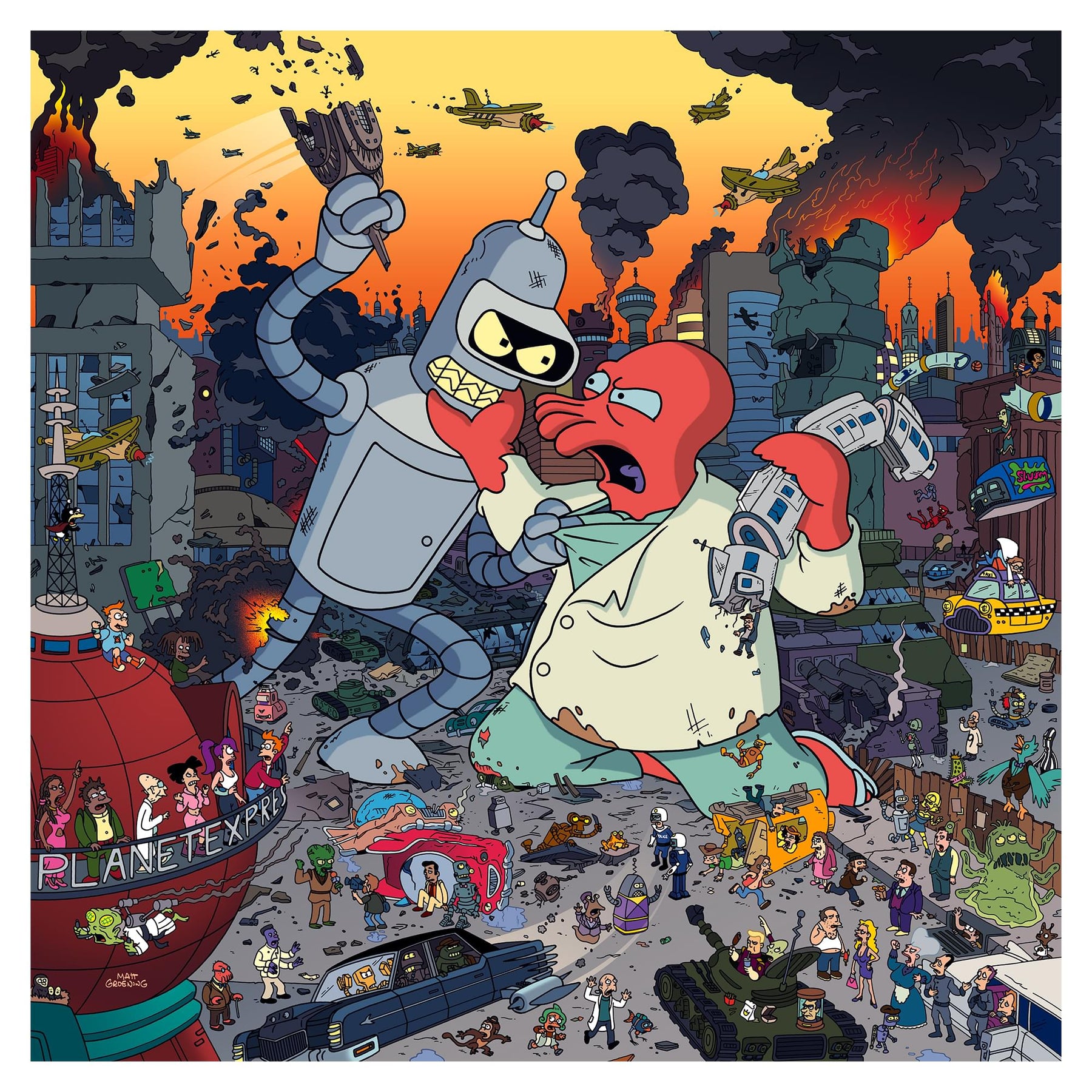 Futurama Bender vs. Zoidberg 1000-Piece Jigsaw Puzzle | Toynk Exclusive