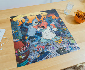 Futurama Bender vs. Zoidberg 1000-Piece Jigsaw Puzzle | Toynk Exclusive