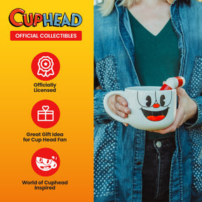 Cuphead Ceramic Coffee Mug and Straw | Holds 20 Ounces