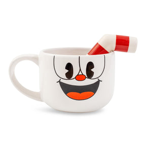 Cuphead Ceramic Coffee Mug and Straw | Holds 20 Ounces