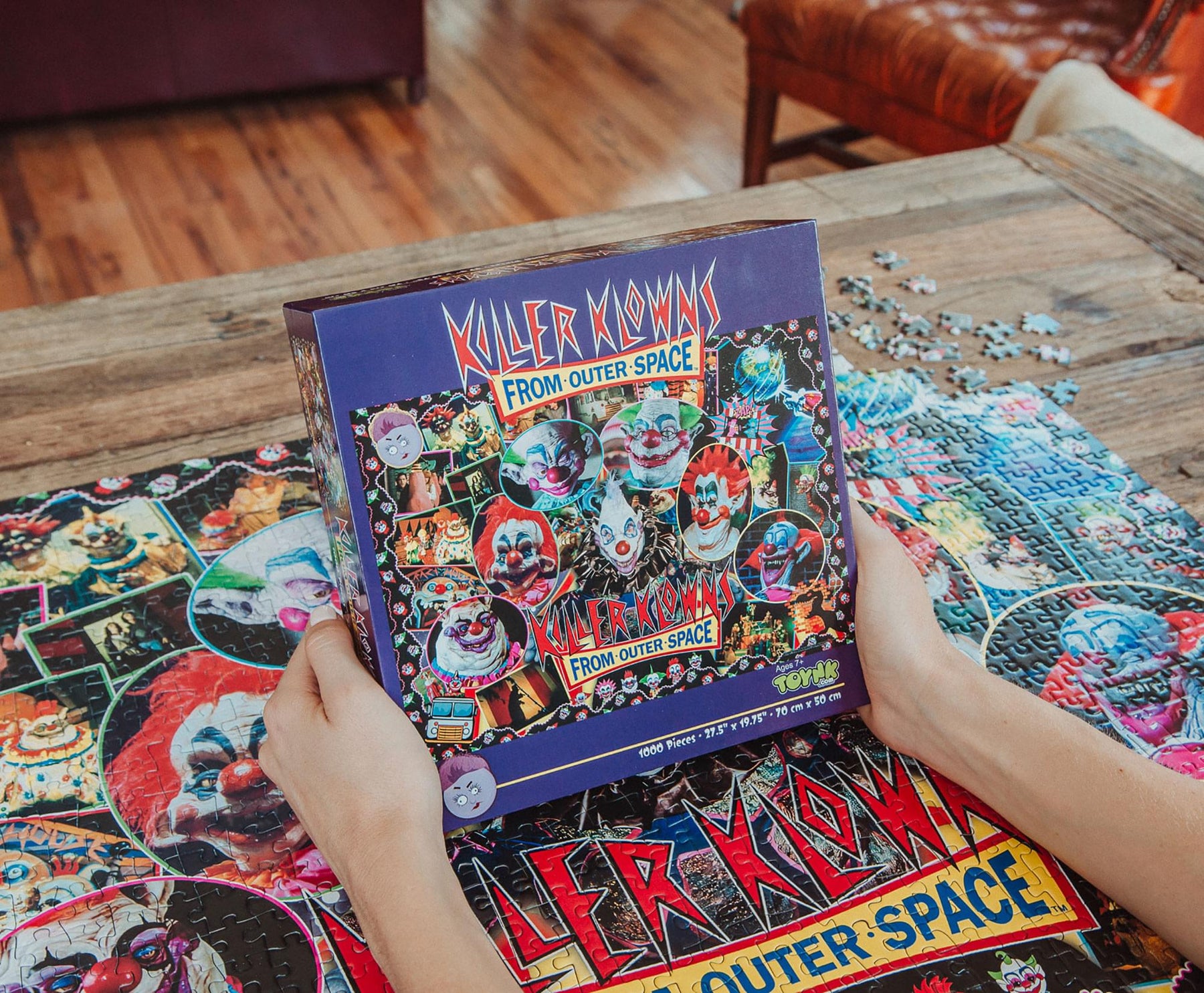 Killer Klowns From Outer Space Kollage B 1000-Piece Jigsaw Puzzle For Adults | 28 x 20 Inches