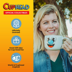 Cuphead Mugman Ceramic Coffee Mug and Straw | Holds 20 Ounces