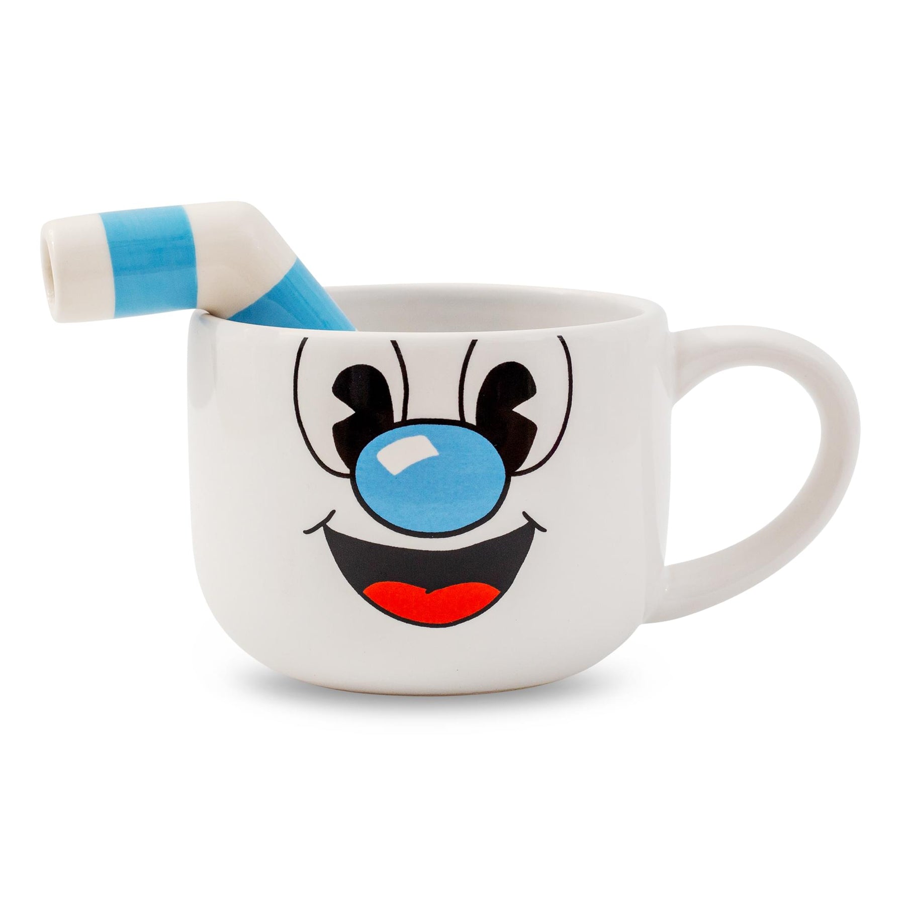 Cuphead Mugman Ceramic Coffee Mug and Straw | Holds 20 Ounces