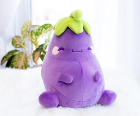 MochiOshis Eggplant 10-Inch Character Plush Toy | Murasaki Nasukkoshi