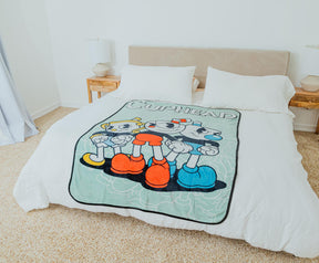 Cuphead Main Characters Fleece Throw Blanket | 45 x 60 Inches