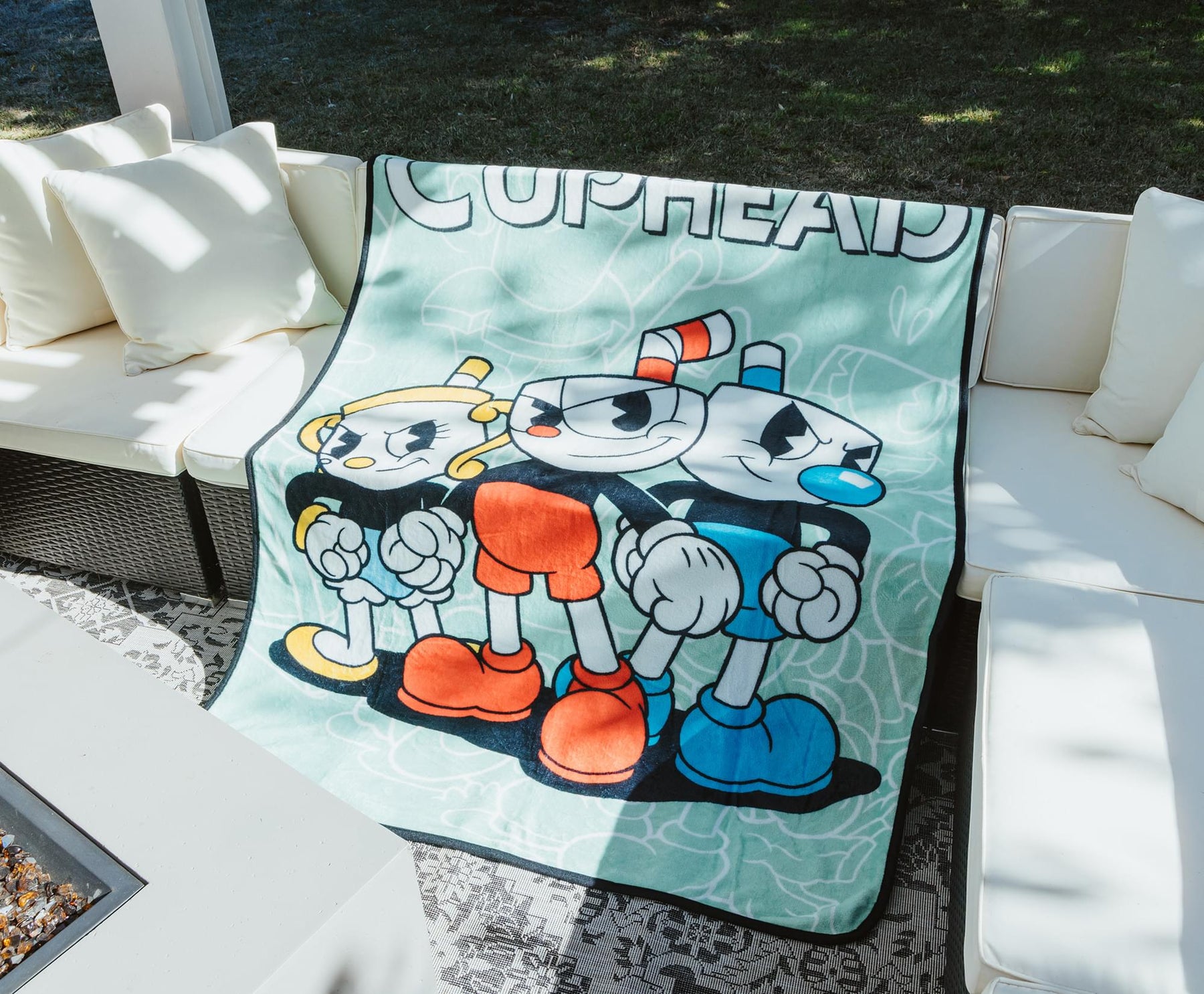 Cuphead Main Characters Fleece Throw Blanket | 45 x 60 Inches