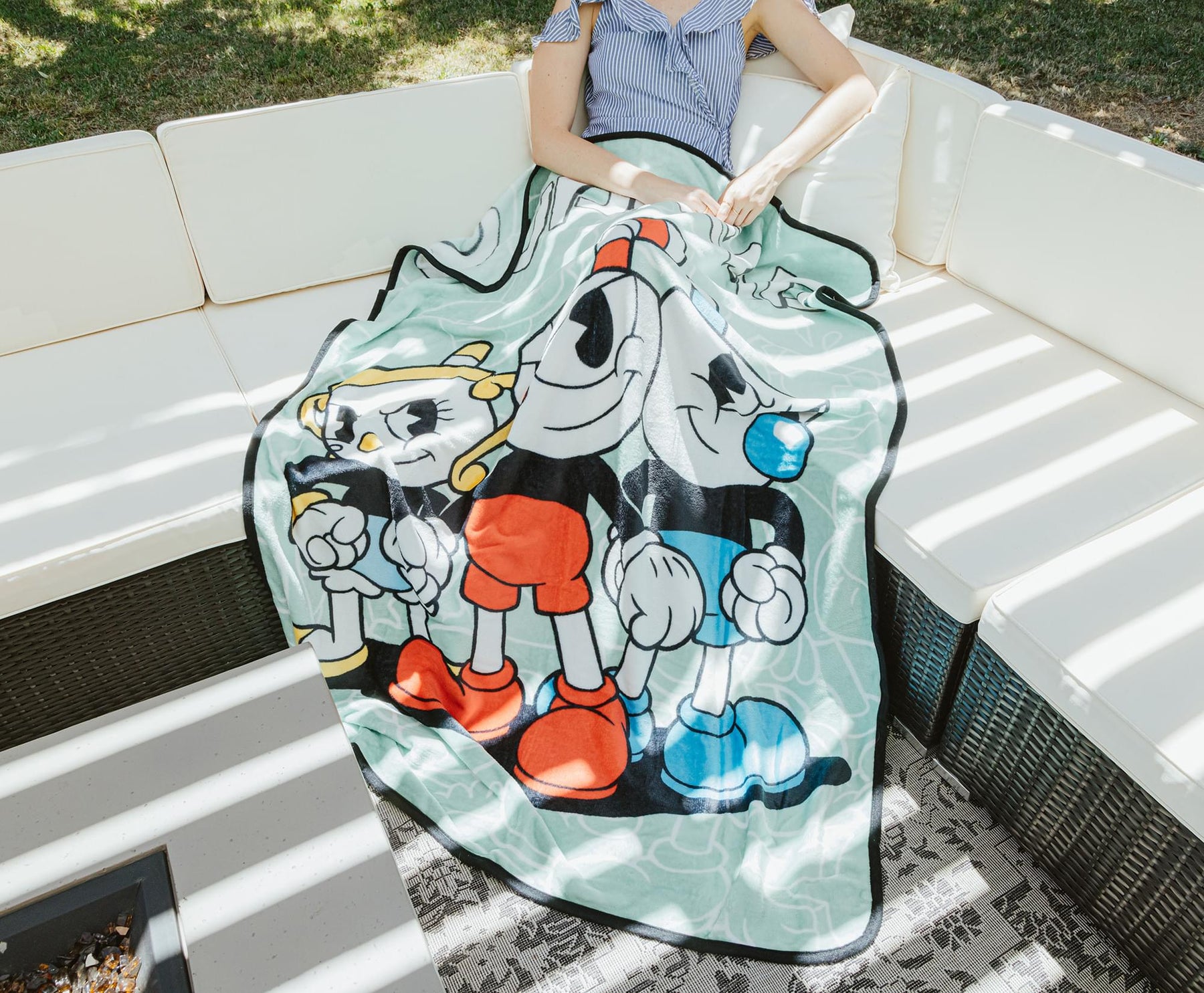 Cuphead Main Characters Fleece Throw Blanket | 45 x 60 Inches