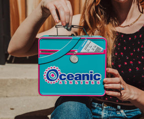 LOST Oceanic Airlines Metal Tin Lunch Box Tote | 8 x 7 x 4 Inches