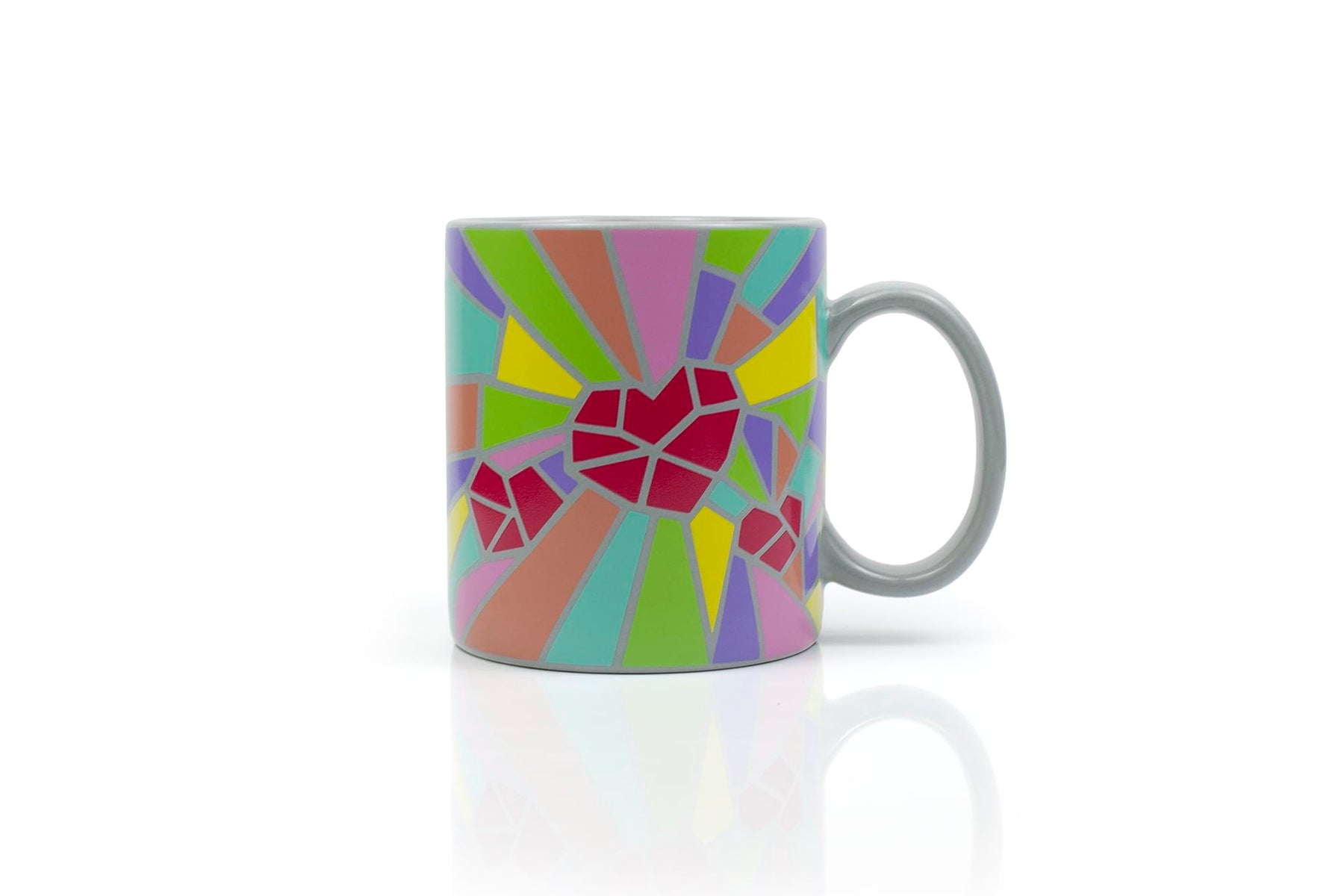 2020 Sidewalk Chalk Inspired Mosaic Heart Ceramic Coffee Mug | Holds 16 Ounces