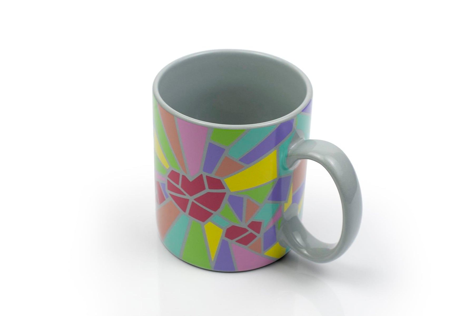 2020 Sidewalk Chalk Inspired Mosaic Heart Ceramic Coffee Mug | Holds 16 Ounces