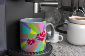 2020 Sidewalk Chalk Inspired Mosaic Heart Ceramic Coffee Mug | Holds 16 Ounces