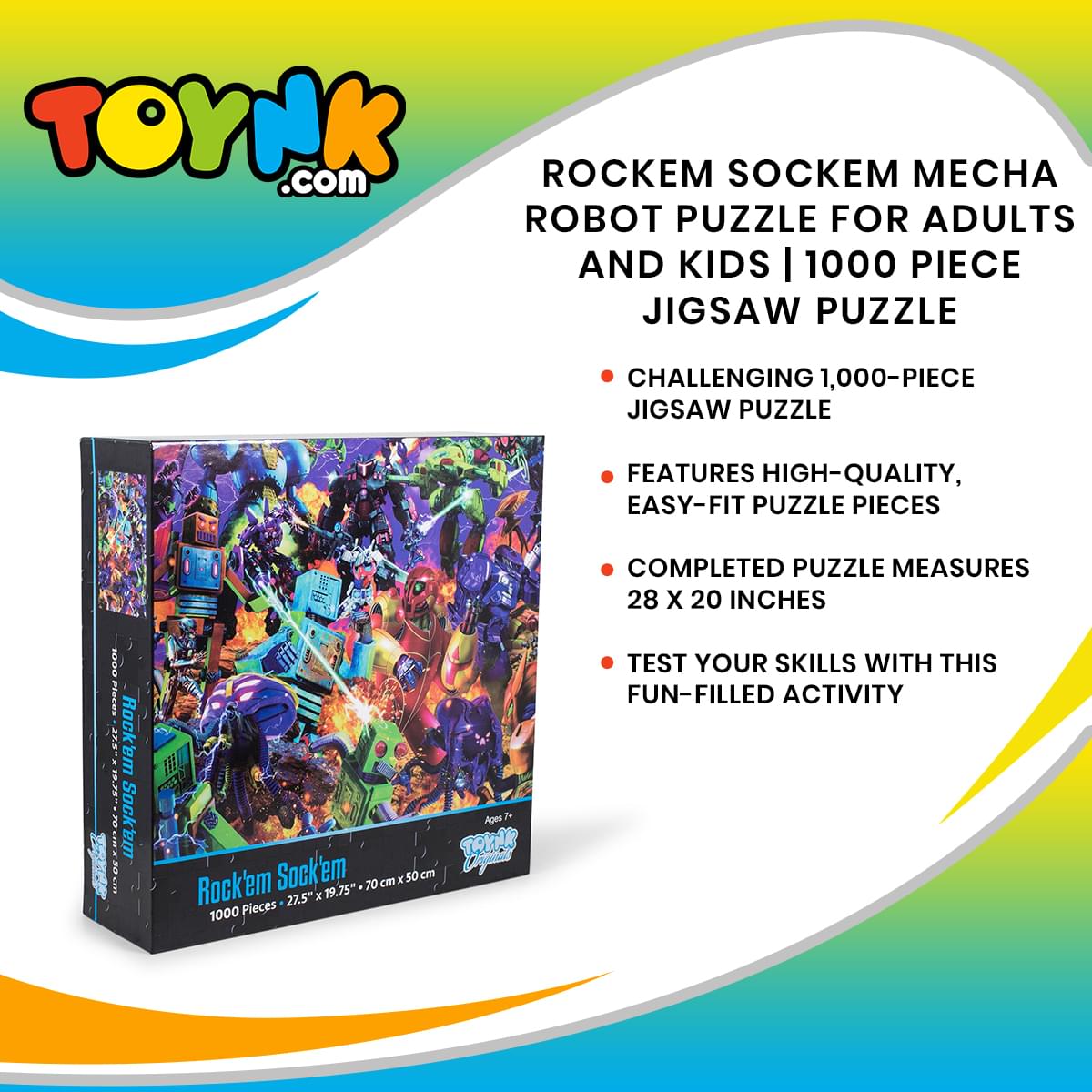 Rockem Sockem Mecha Robot Puzzle For Adults And Kids | 1000 Piece Jigsaw Puzzle