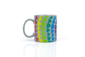 We Are In This Together Rainbow Window Hearts Ceramic Coffee Mug | 16 Ounces