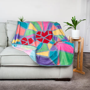 2020 Sidewalk Chalk Inspired Mosaic Heart Throw Blanket | 45 x 60 Inches