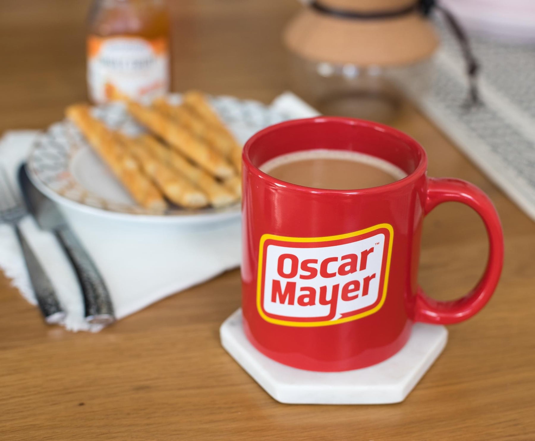 Oscar Mayer Hot Dog Logo Ceramic Coffee Mug | Holds 16 Ounces