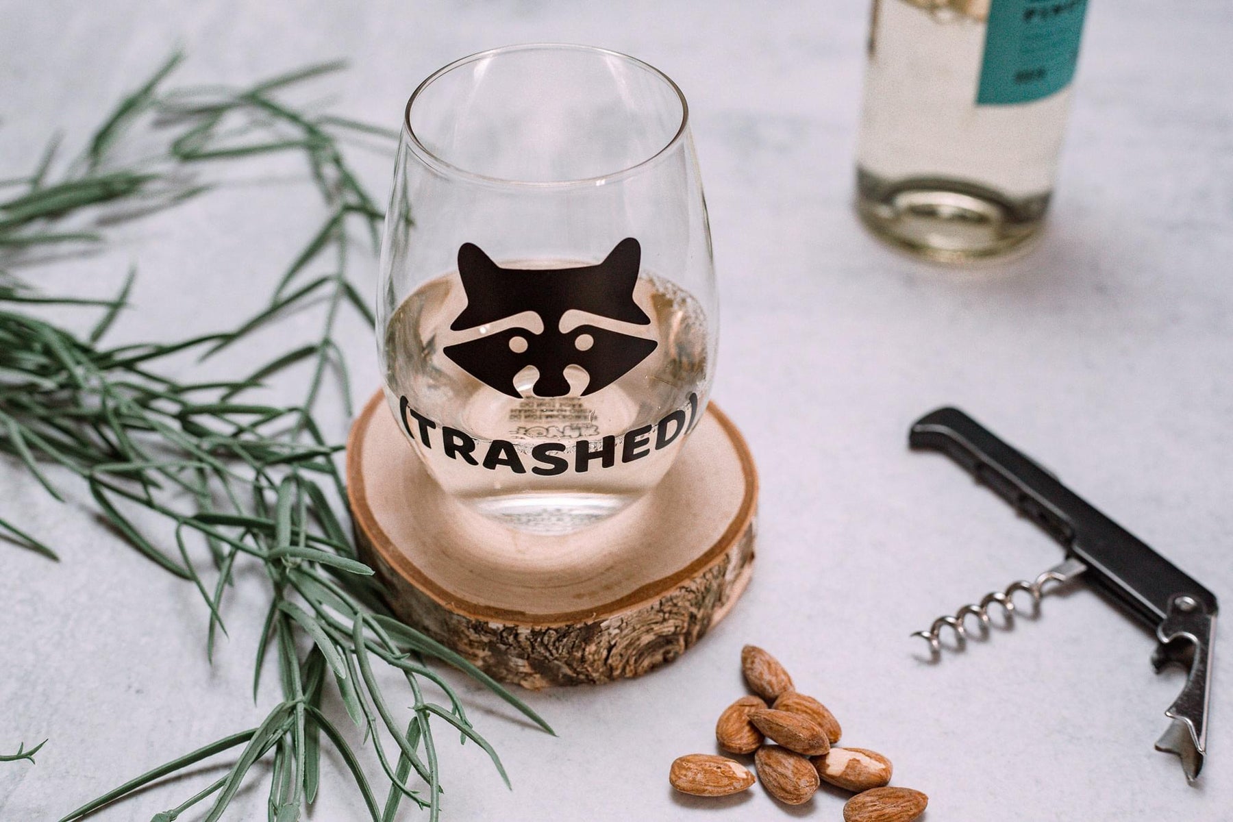 Raccoon "Trashed" Stemless Wine Glass | Holds 20 Ounces