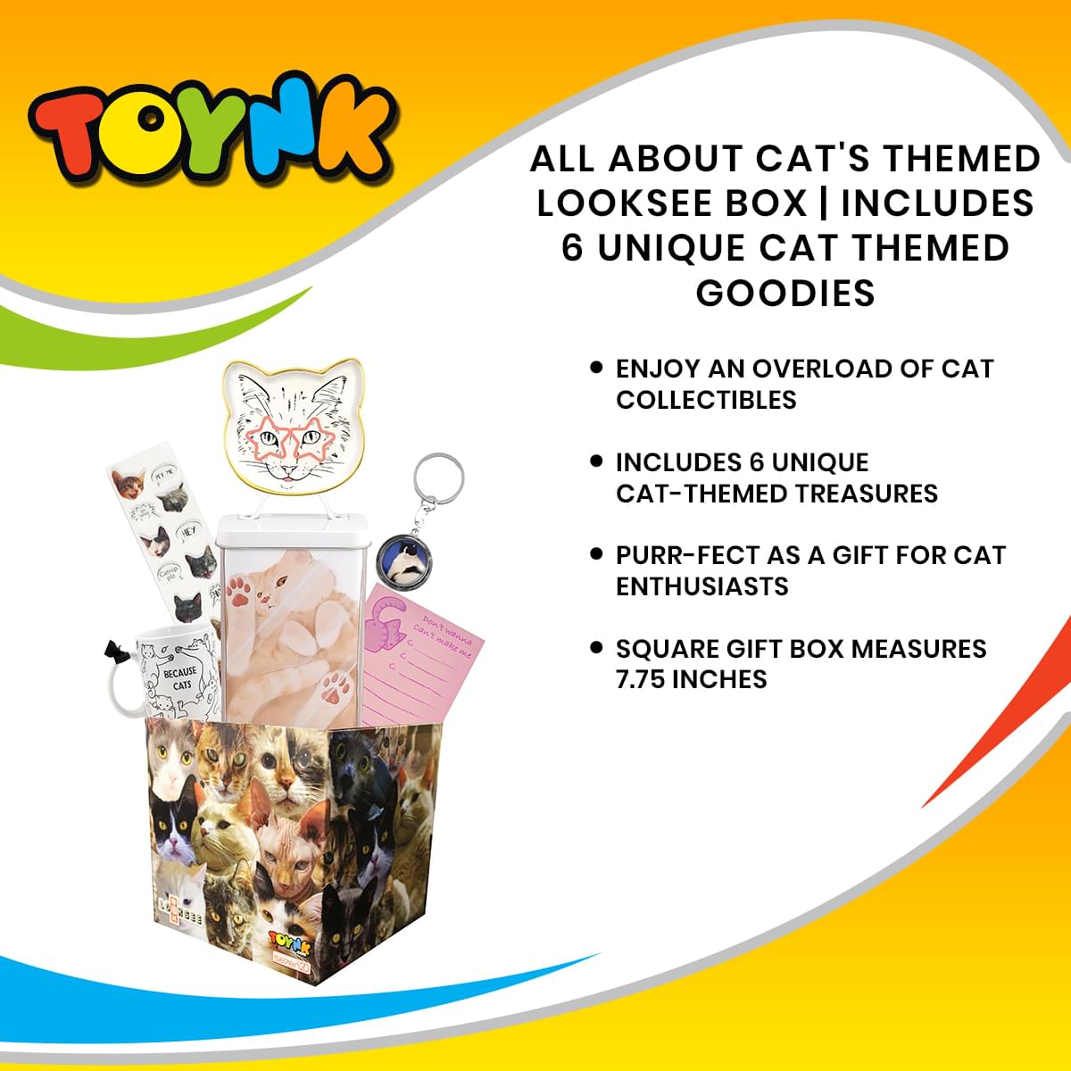 All About Cat's Themed LookSee Mystery Gift Box with 6 Cat Themed Items