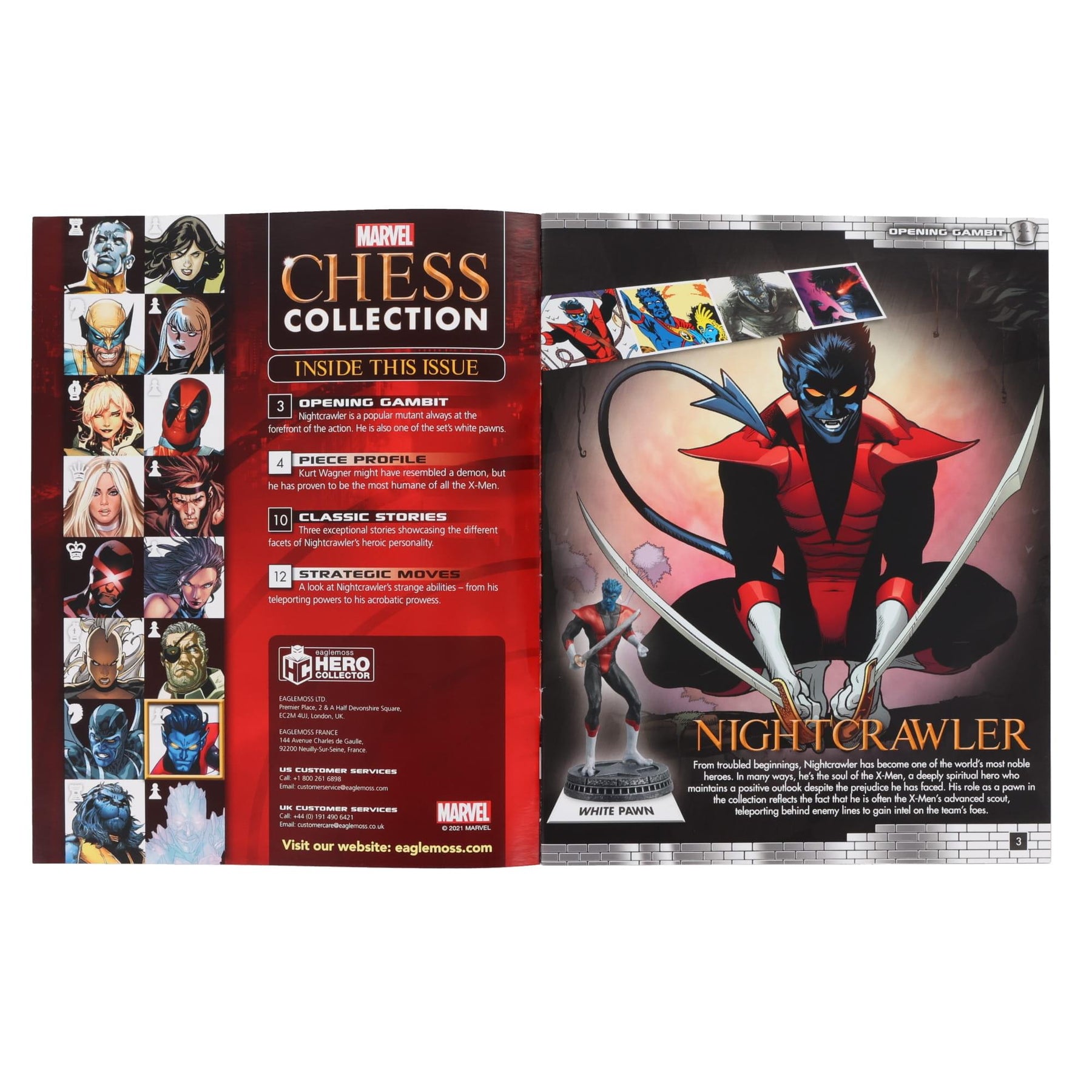 Eaglemoss Marvel Chess Collection Magazine | #37 Nightcrawler (Pawn)