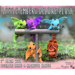 Little Embers 7 Inch Plush w/ Moveable Limbs & Magnetic Hands | Sparks (Orange)