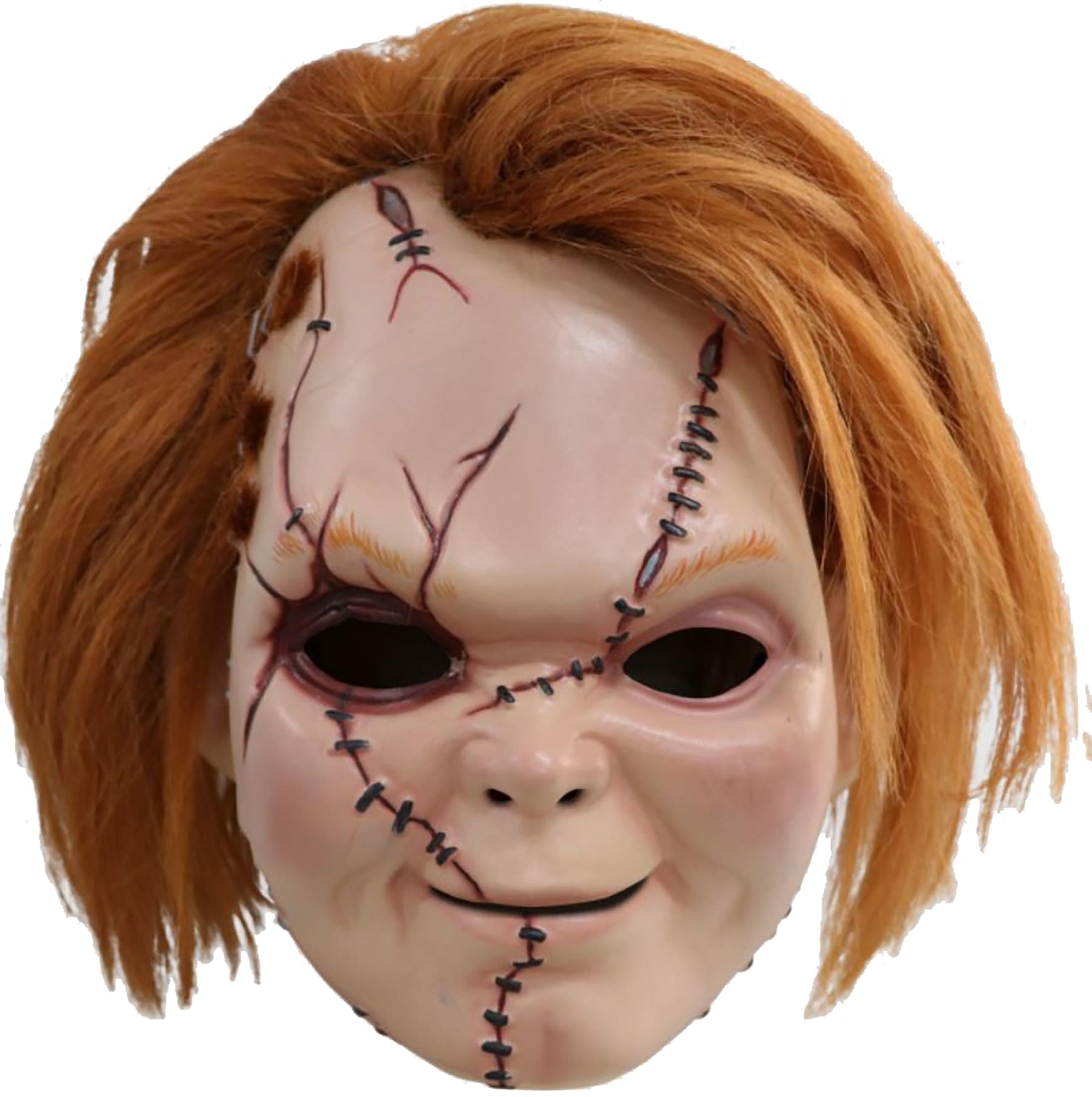 Childs Play Curse of Chucky Scarred Chucky Plastic Adult Costume Mask with Hair