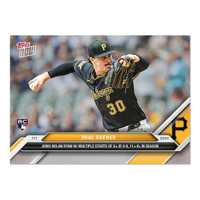 MLB 2024 TOPPS NOW Trading Card 407 | Paul Skenes