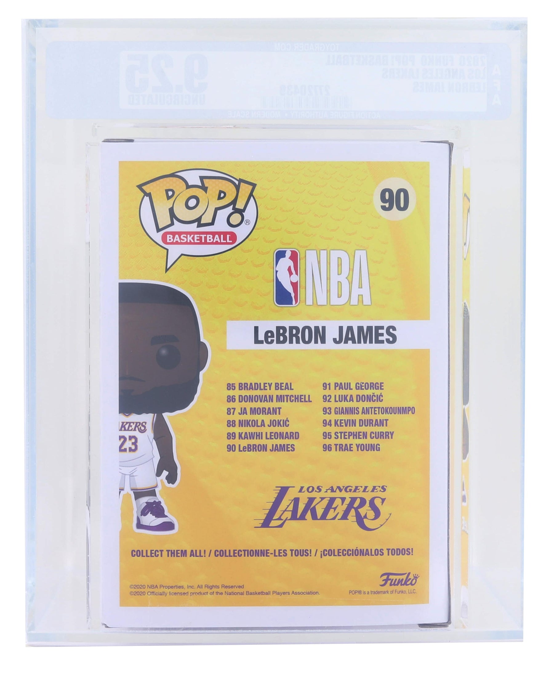 Funko Pop La Lakers NBA | LeBron James Alternate | Graded AFA 9.25