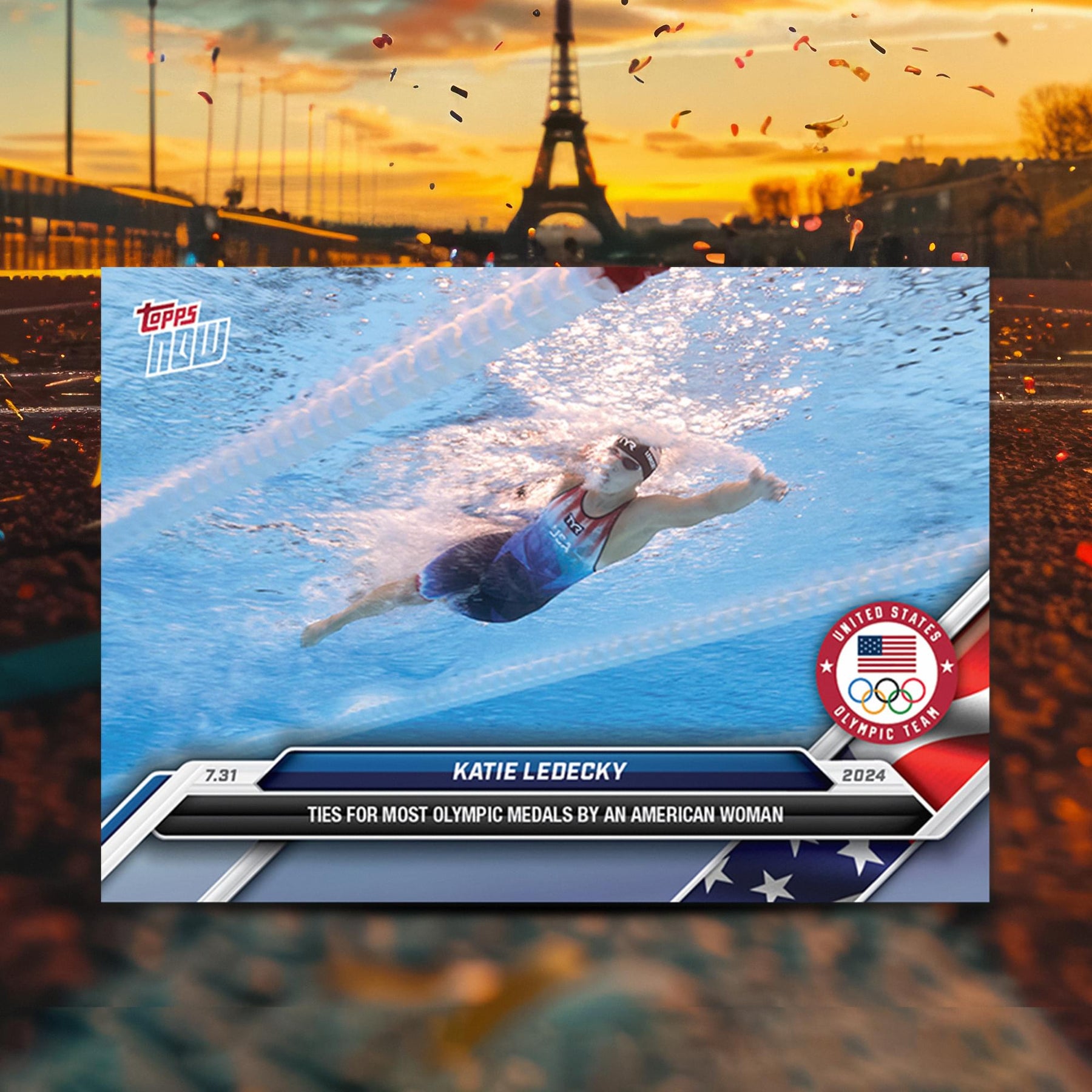 Olympic Games 2024 TOPPS NOW Card 9 | Katie Ledecky