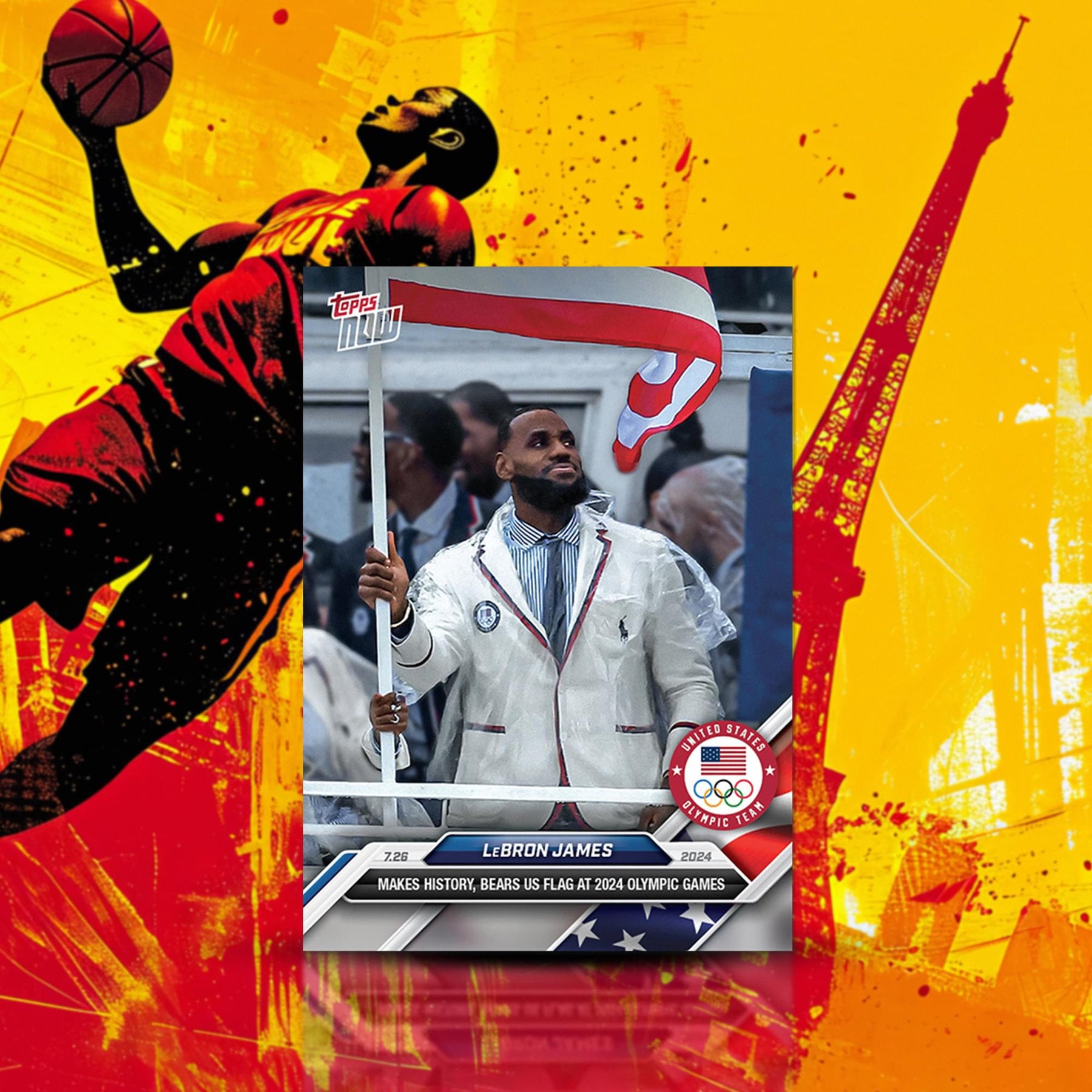 Olympic Games 2024 TOPPS NOW Card 4 | LeBron James