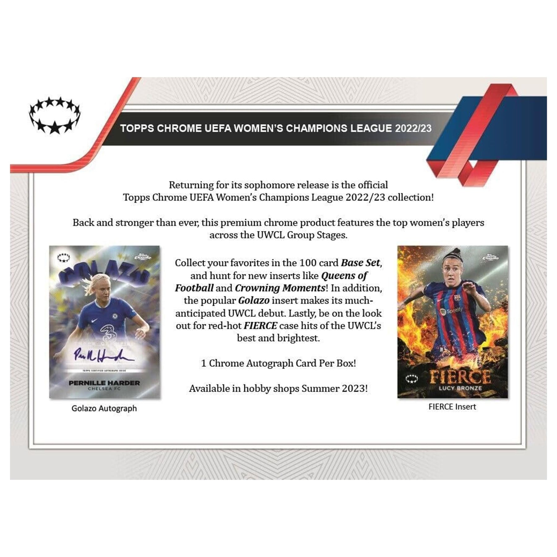 2022-23 Topps Chrome UEFA Women’s Champions League Value Box | 8 Packs