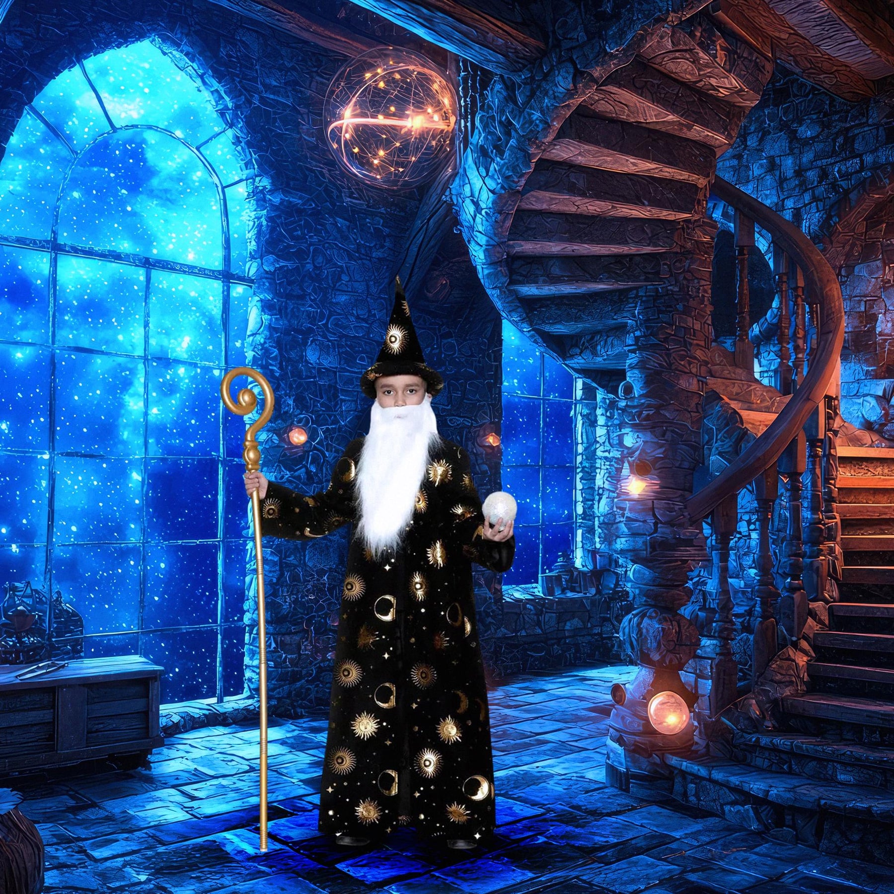 Wizard Robe- Black  Children's  Costume