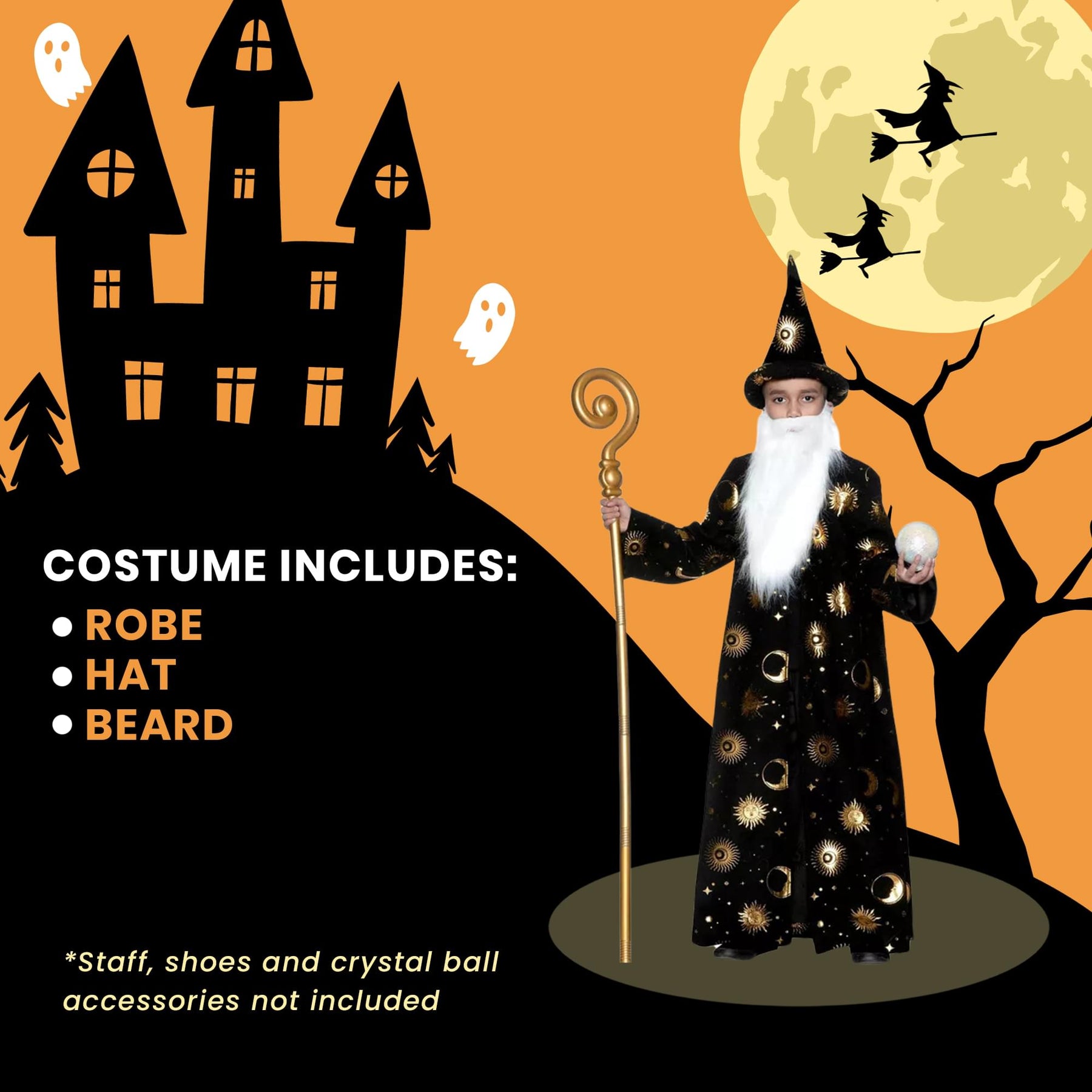 Wizard Robe- Black  Children's  Costume