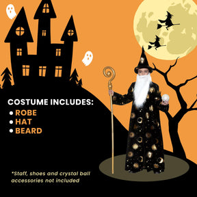 Wizard Robe- Black  Children's  Costume