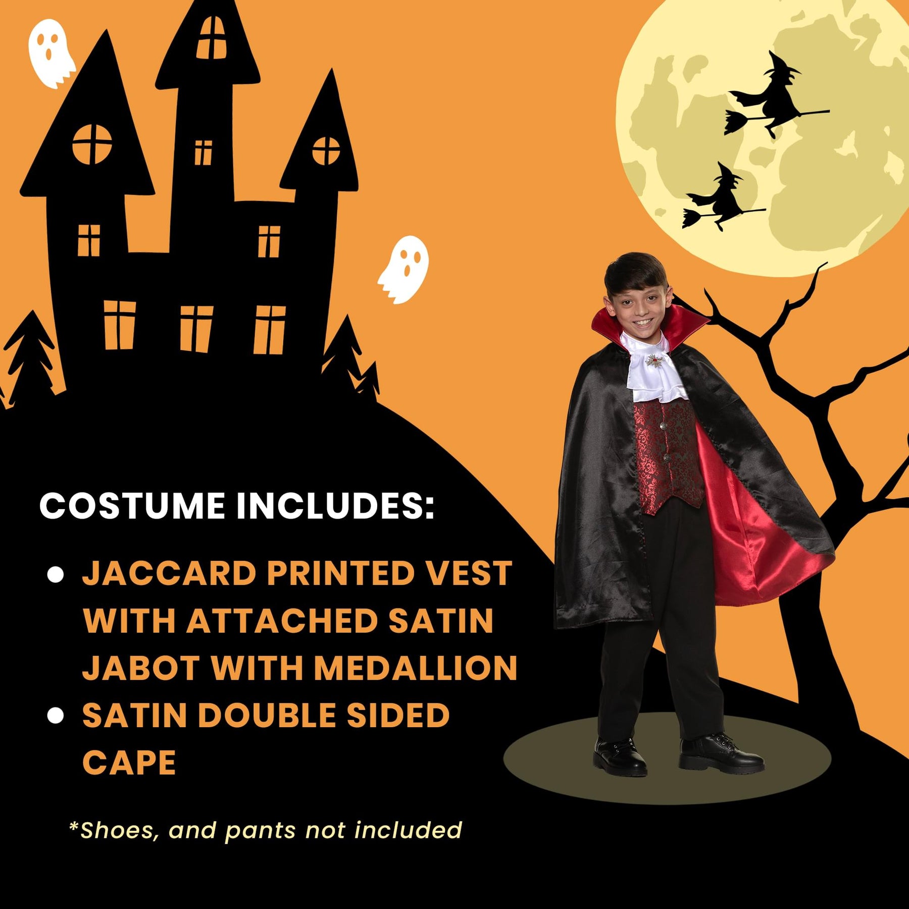 Vampire Vest & Cape Child Costume Set