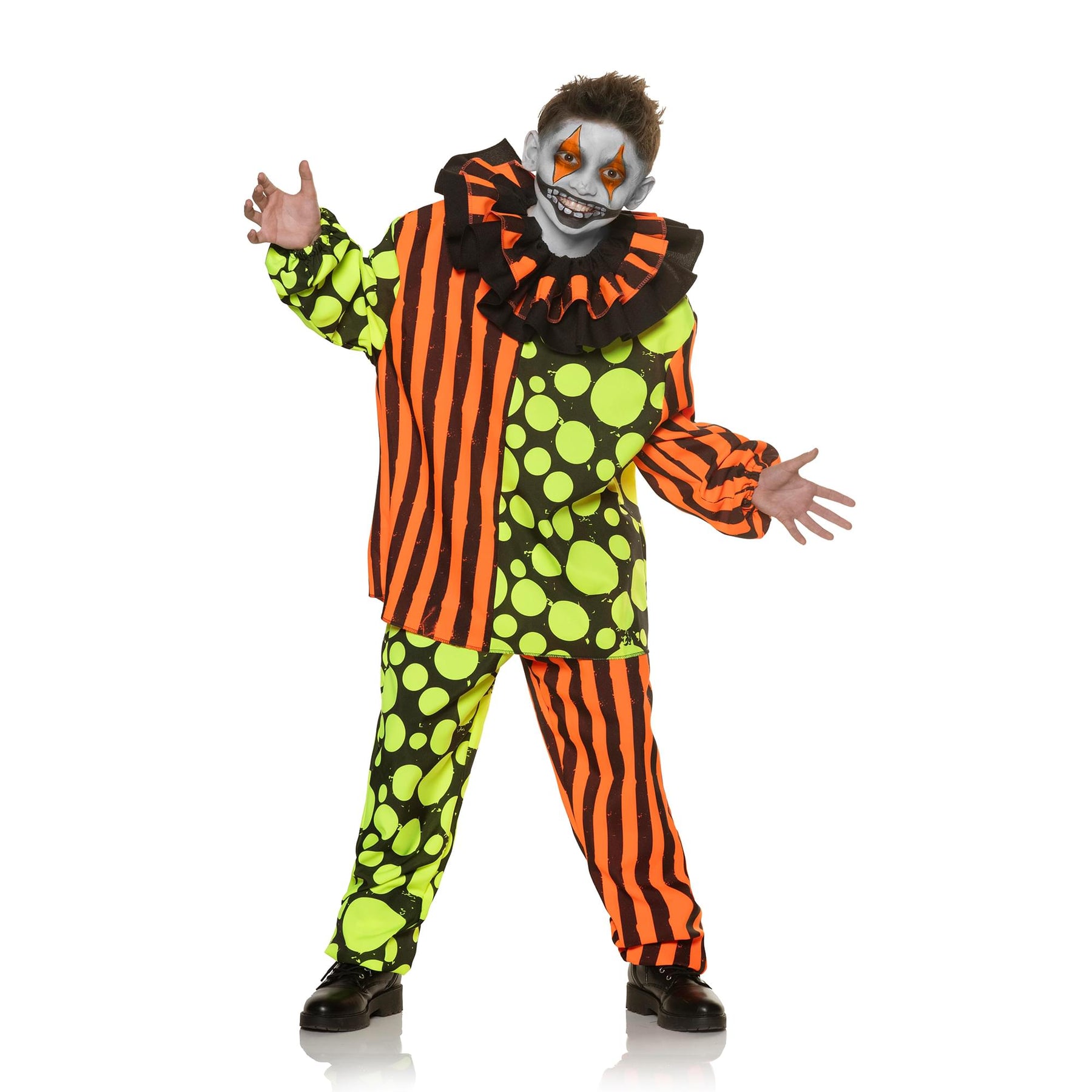 Neon Terror Blacklight Reactive Clown Child Costume