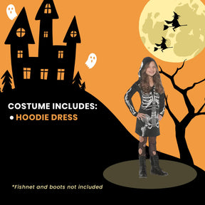 Skeleton Hoodie Dress Child Costume