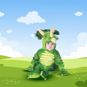 Green Triceratops Plush Baby Costume