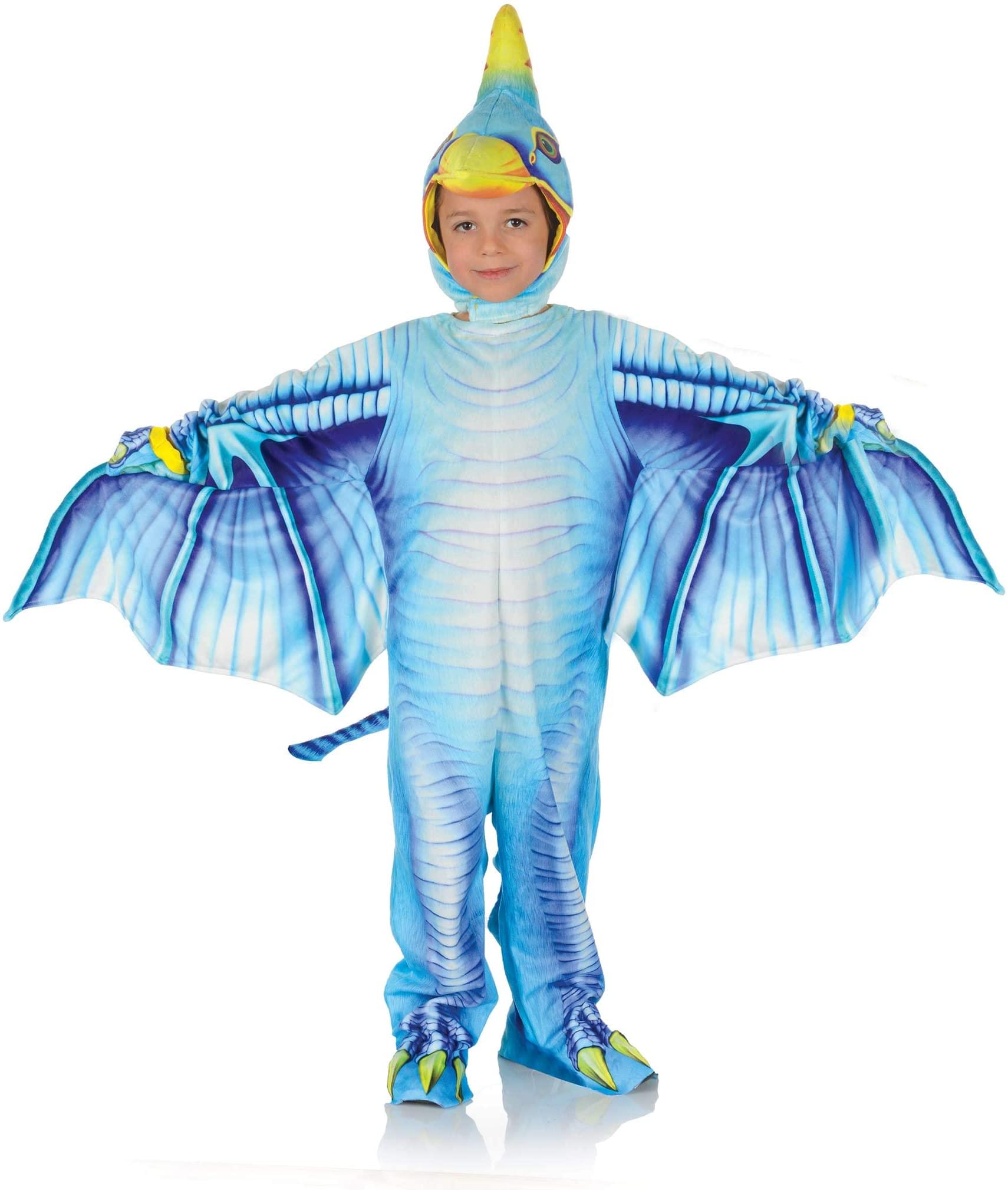 Blue Pterodactyl Printed Child Costume Jumpsuit