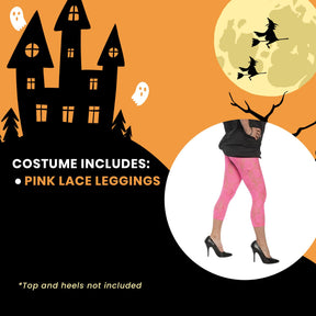 Neon Pink Lace Adult Costume Leggings