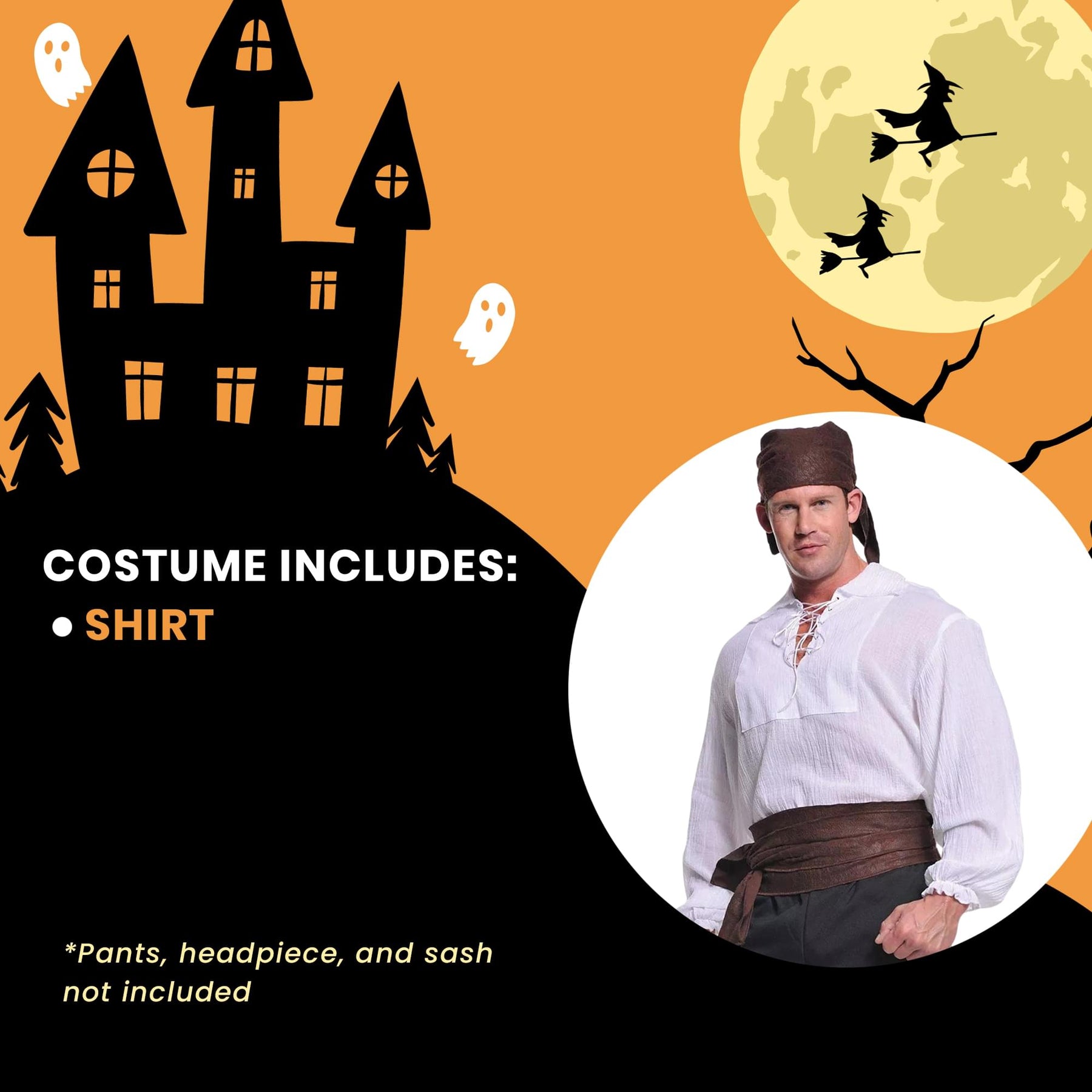 Cream Pirate Men's Costume Shirt