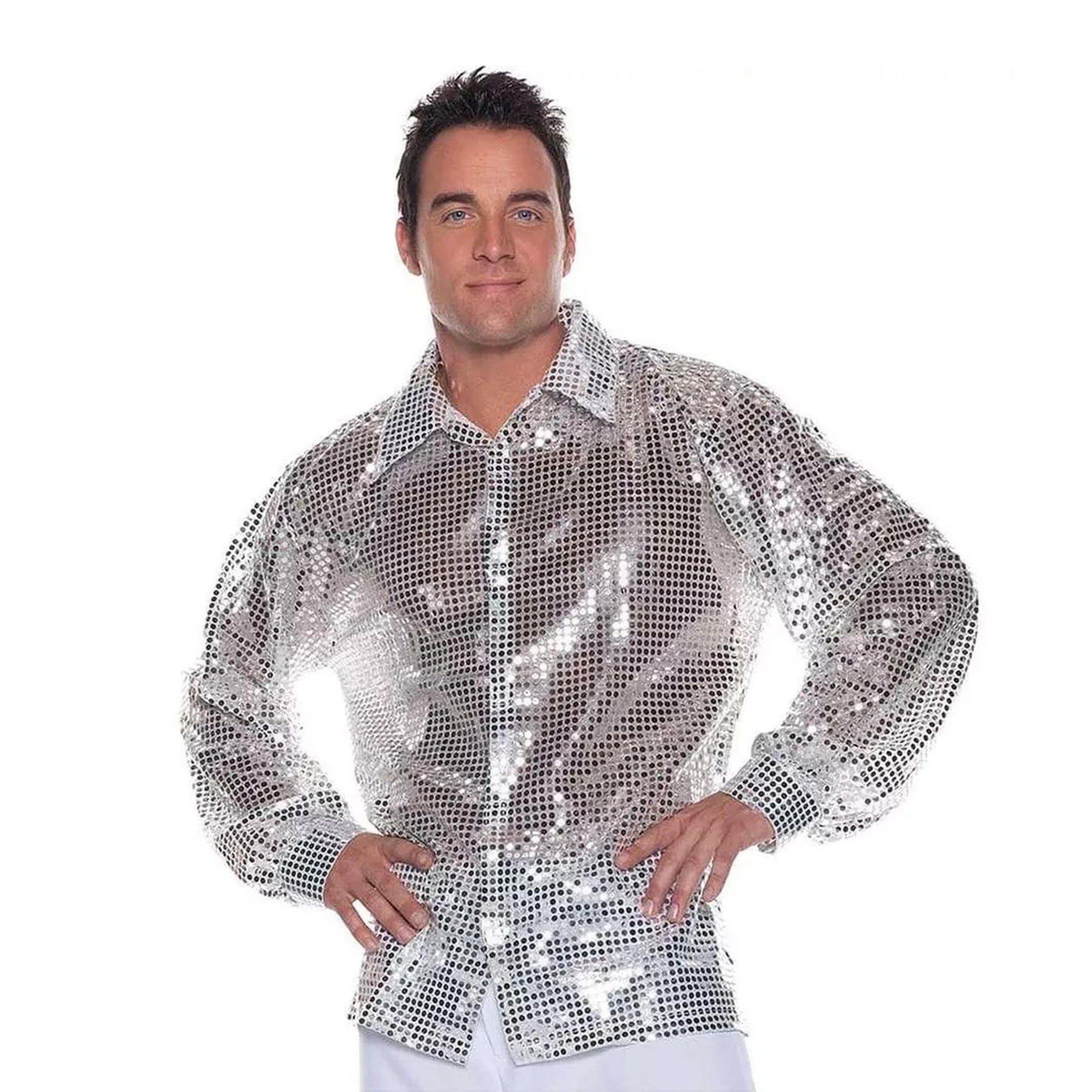 Silver Shimmer Sequin Adult Costume Jacket