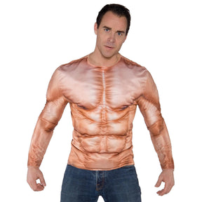 Padded Muscles Photo Real Shirt Adult Costume