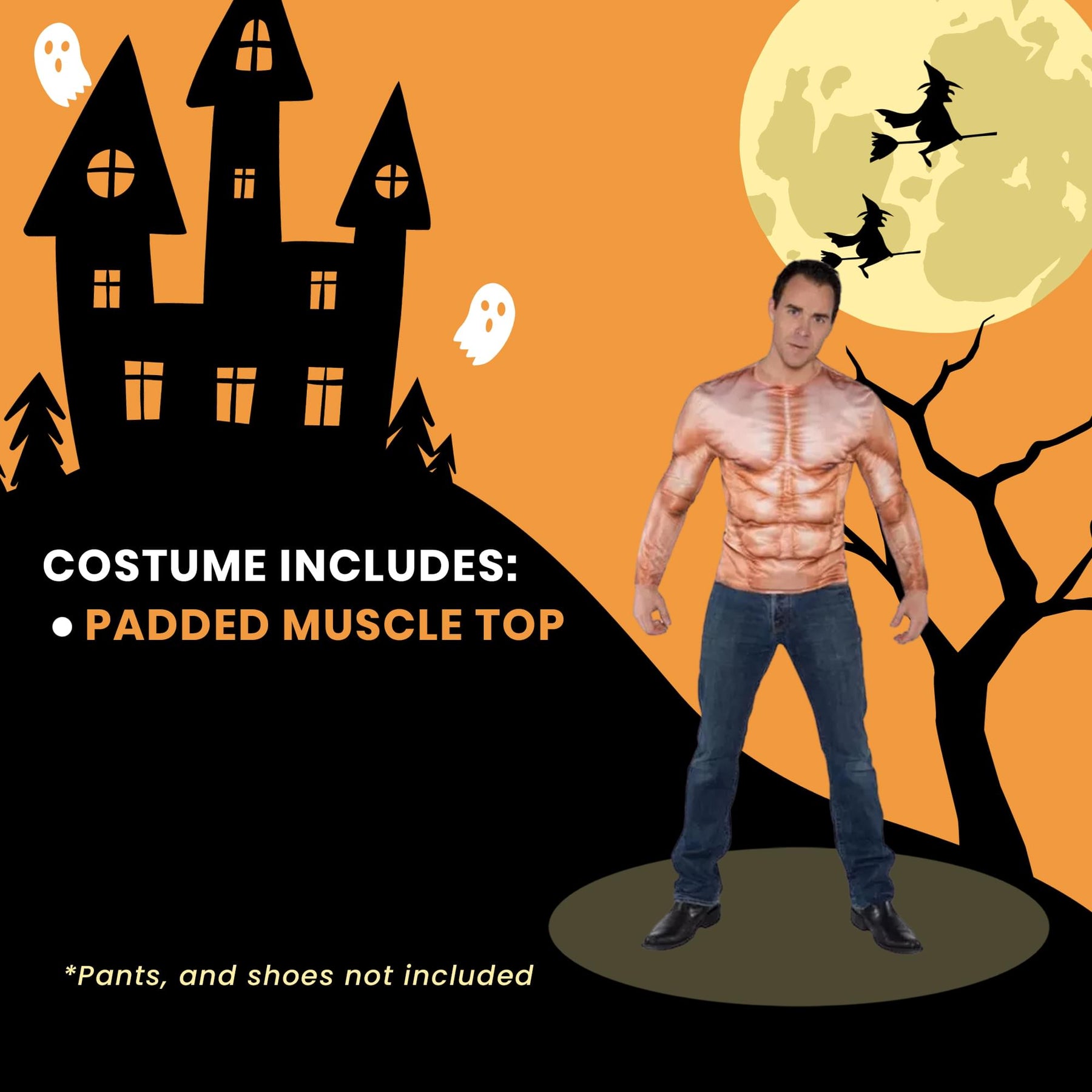 Padded Muscles Photo Real Shirt Adult Costume